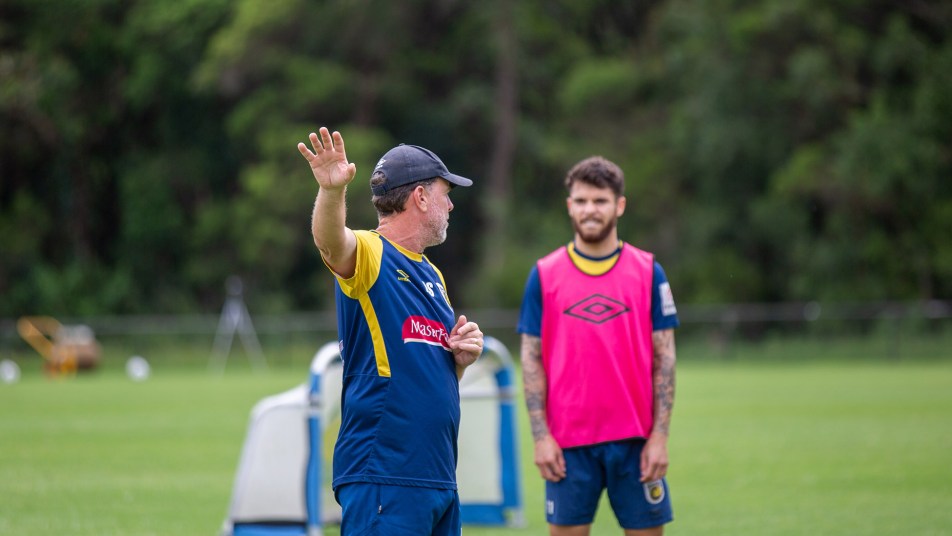 Alen Stajcic instructs the team during a training session