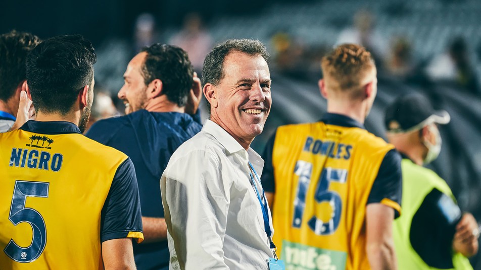 Staj smiles to the crowd at Central Coast Stadium