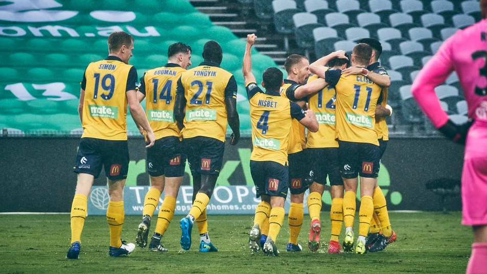 The Mariners celebrate after Marco Urena's opener