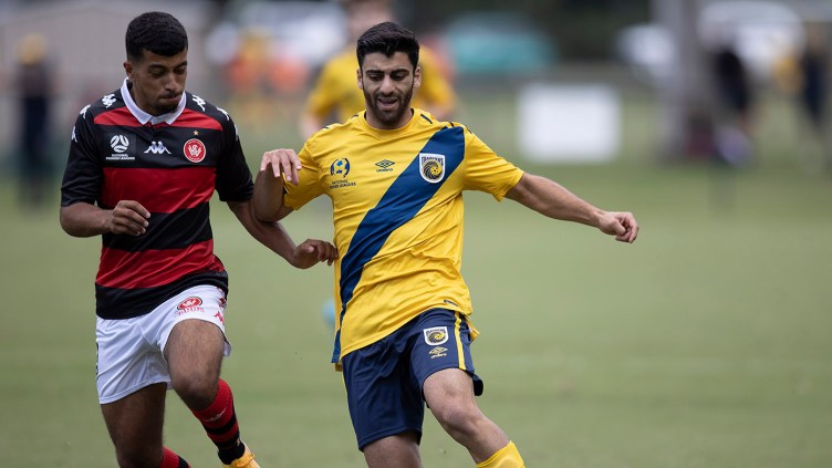 Louis Khoury pushes forward against Wanderers in round one