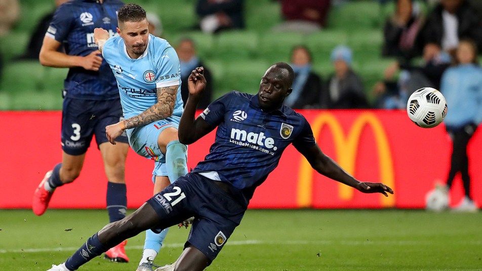 Ruon Tongyik challenges Jamie Maclaren on Saturday night