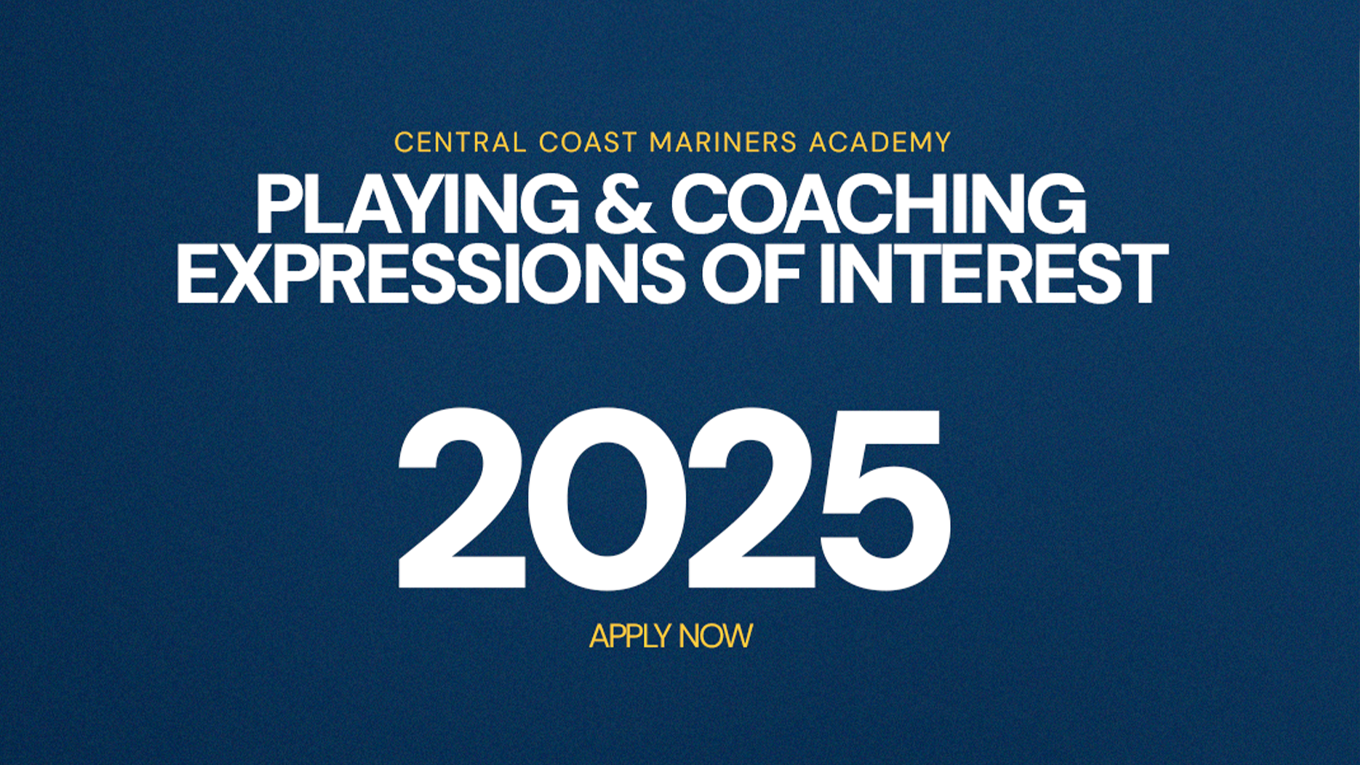 Mariners Academy expression of interest now open Central Coast Mariners