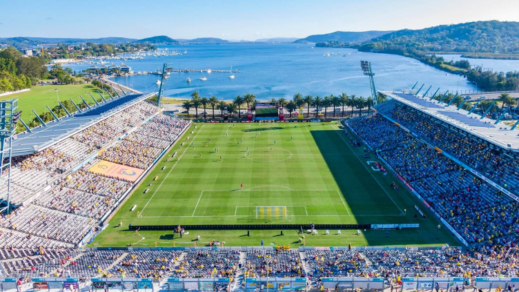 mariners home ground polytec stadium looking over brisbane water